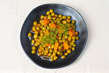 Turkish cuisine. Delicious green pea  meal