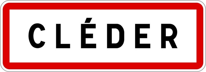 Panneau entrée ville agglomération Cléder / Town entrance sign Cléder