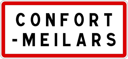 Panneau entrée ville agglomération Confort-Meilars / Town entrance sign Confort-Meilars