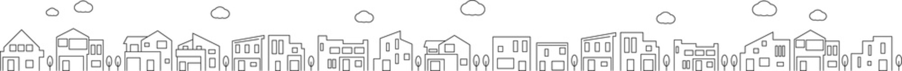 街並みのイラストの背景・パーツ素材　アイコン　ベクター