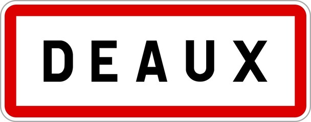 Panneau entrée ville agglomération Deaux / Town entrance sign Deaux