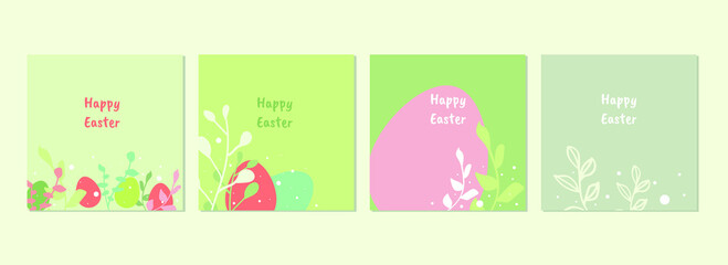 Happy Easter Cards with spring elements