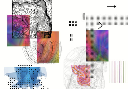 Modern Gothic Design Elements Illustration Set