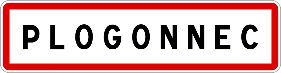 Panneau entrée ville agglomération Plogonnec / Town entrance sign Plogonnec