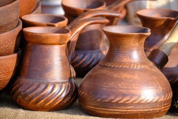 Fototapeta na wymiar clay handmade kitchenware