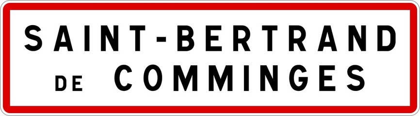 Panneau entrée ville agglomération Saint-Bertrand-de-Comminges / Town entrance sign Saint-Bertrand-de-Comminges