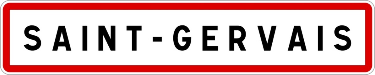 Panneau entrée ville agglomération Saint-Gervais / Town entrance sign Saint-Gervais