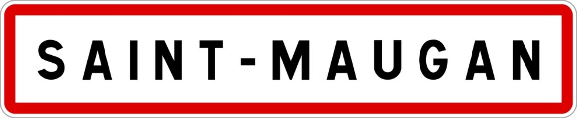 Panneau entrée ville agglomération Saint-Maugan / Town entrance sign Saint-Maugan