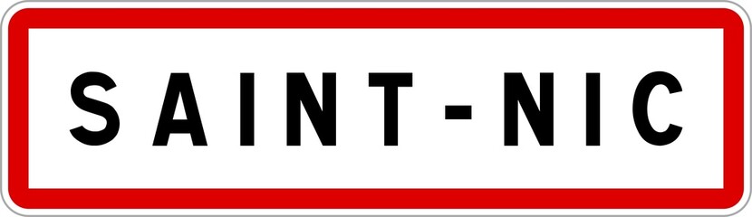 Panneau entr&eacute;e ville agglom&eacute;ration Saint-Nic / Town entrance sign Saint-Nic
