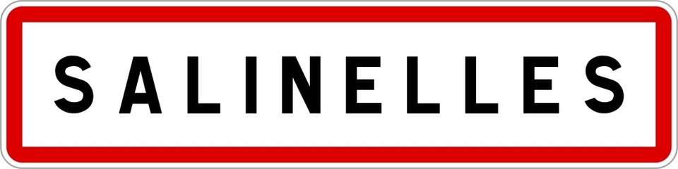 Panneau entrée ville agglomération Salinelles / Town entrance sign Salinelles