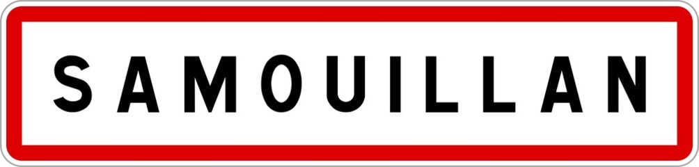 Panneau entrée ville agglomération Samouillan / Town entrance sign Samouillan
