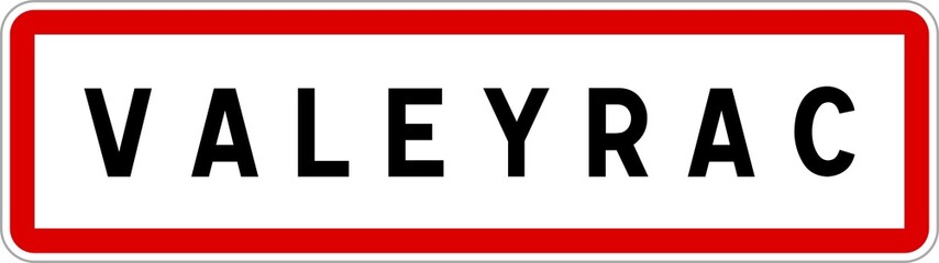 Panneau entrée ville agglomération Valeyrac / Town entrance sign Valeyrac