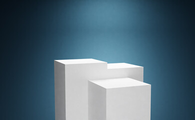 White podium for product presentation mock-up. 3d rendering