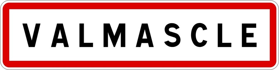 Panneau entrée ville agglomération Valmascle / Town entrance sign Valmascle