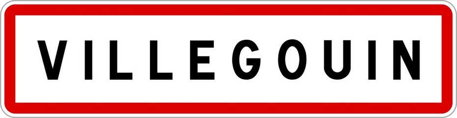 Panneau entrée ville agglomération Villegouin / Town entrance sign Villegouin