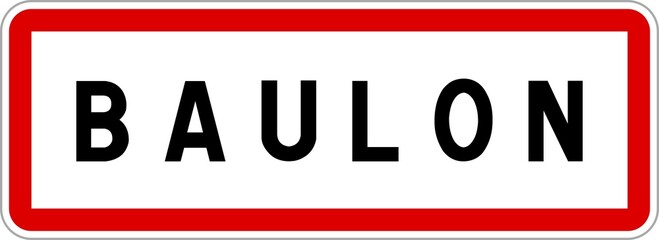 Panneau entrée ville agglomération Baulon / Town entrance sign Baulon