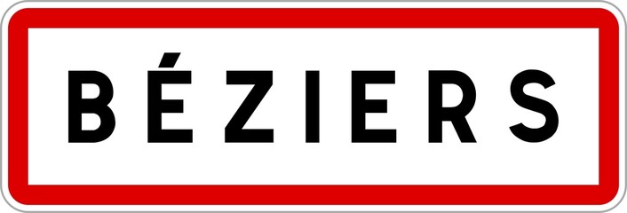 Panneau entrée ville agglomération Béziers / Town entrance sign Béziers