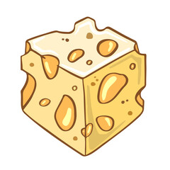 Curd cheese symbol, bryndza in cartoon style. For restaurant menus and websites. Vector illustration