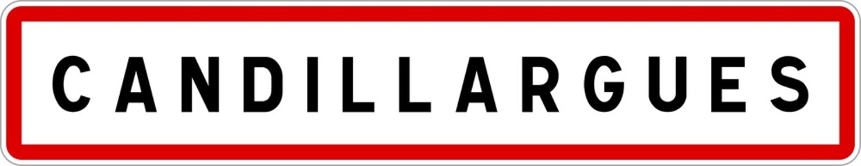 Panneau entrée ville agglomération Candillargues / Town entrance sign Candillargues