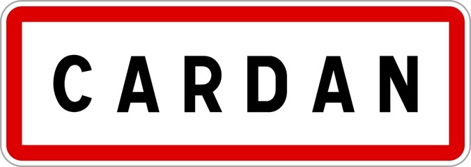 Panneau entrée ville agglomération Cardan / Town entrance sign Cardan