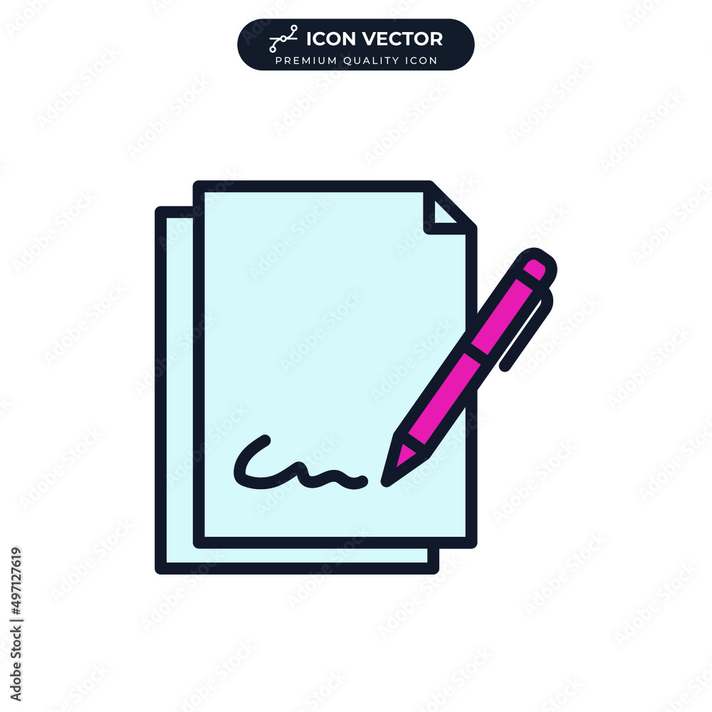 Poster contract icon symbol template for graphic and web design collection logo vector illustration
