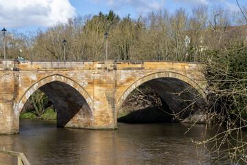 The bridge over the River Tees which crosses the River Tees