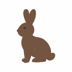 Fototapeta na wymiar Chocolate Easter bunny in cartoon style. Colorful vector illustration isolated on a white background