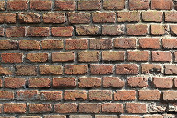 Obraz premium Surface of old brick wall as background.