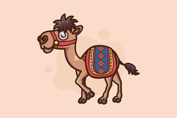 Cute Little Camel Animal Cartoon Vector