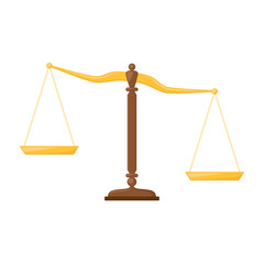 Justice scales icon. Law balance symbol. Vector illustration