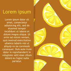 Lemon slice. Fresh lemon on white background. Seamless pattern.
