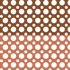 Pattern In the style of the 60s. White peas. On the background . Coffee with milk . seamless pattern with circles