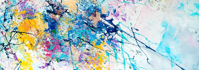 Fotobehang Abstract Multicolored abstraction of splashes of acrylic paints. .  © Alisa