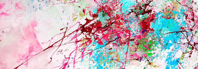 Multicolored abstraction of splashes of acrylic paints. .
