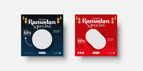 Ramadan special sale   food social media post template