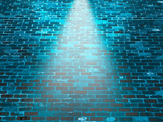 night prison security brick wall spotlight warehouse alley shining light tall building