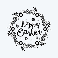 Happy Easter lettering. Seasons Greetings.