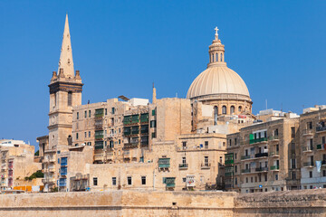 Fototapeta na wymiar Skyline of old town of Valletta, Malta
