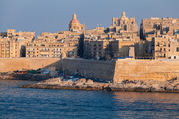 Fototapeta na wymiar Valletta, Malta. Coastal landscape