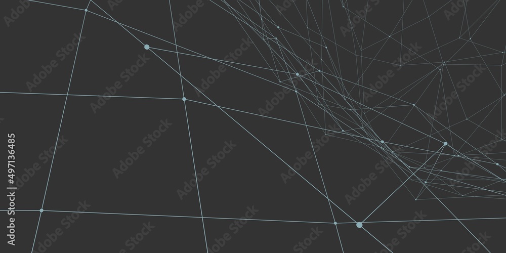 Poster dots and lines on a gray background. website design. high tech.
