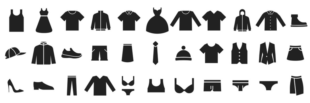 Various male clothing icons vector Illustration