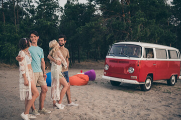 Photo of dreamy beautiful couples enjoy picnic sunset wear boho outfit nature seaside beach outdoors