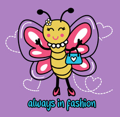 BUTTERFLY WITH BAG AND SHOES