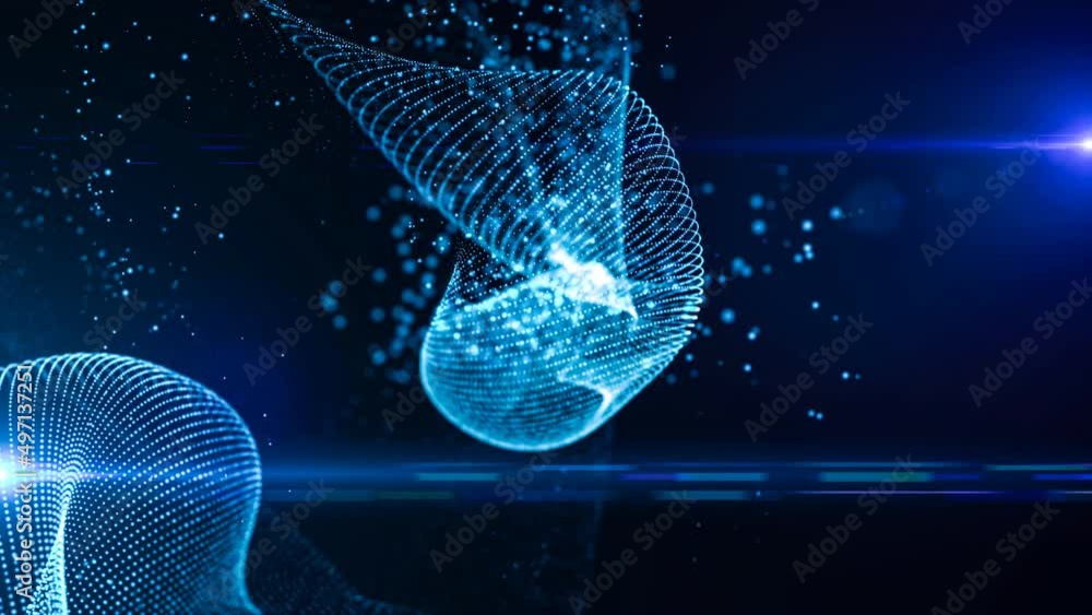 Aufkleber blue abstract data and technology composition. seamless loop. depth of field settings. 3d rendering