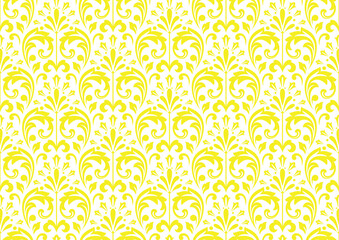 Flower geometric pattern. Seamless vector background. White and yellow ornament