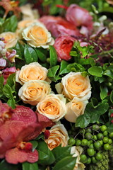 colorful flower arrangement for wedding party
