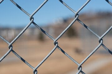 chain link fence with wire