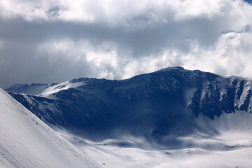 Harsh winter landscape in the Transylvanian Alps, Romania, Europe