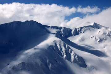 Winter landscape in the Transylvanian Alps - Fagaras Mountains, Romania, Europe	