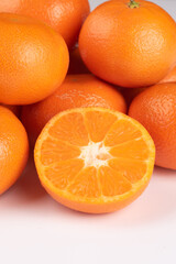 oranges on white background